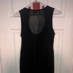 Low cut black midi dress